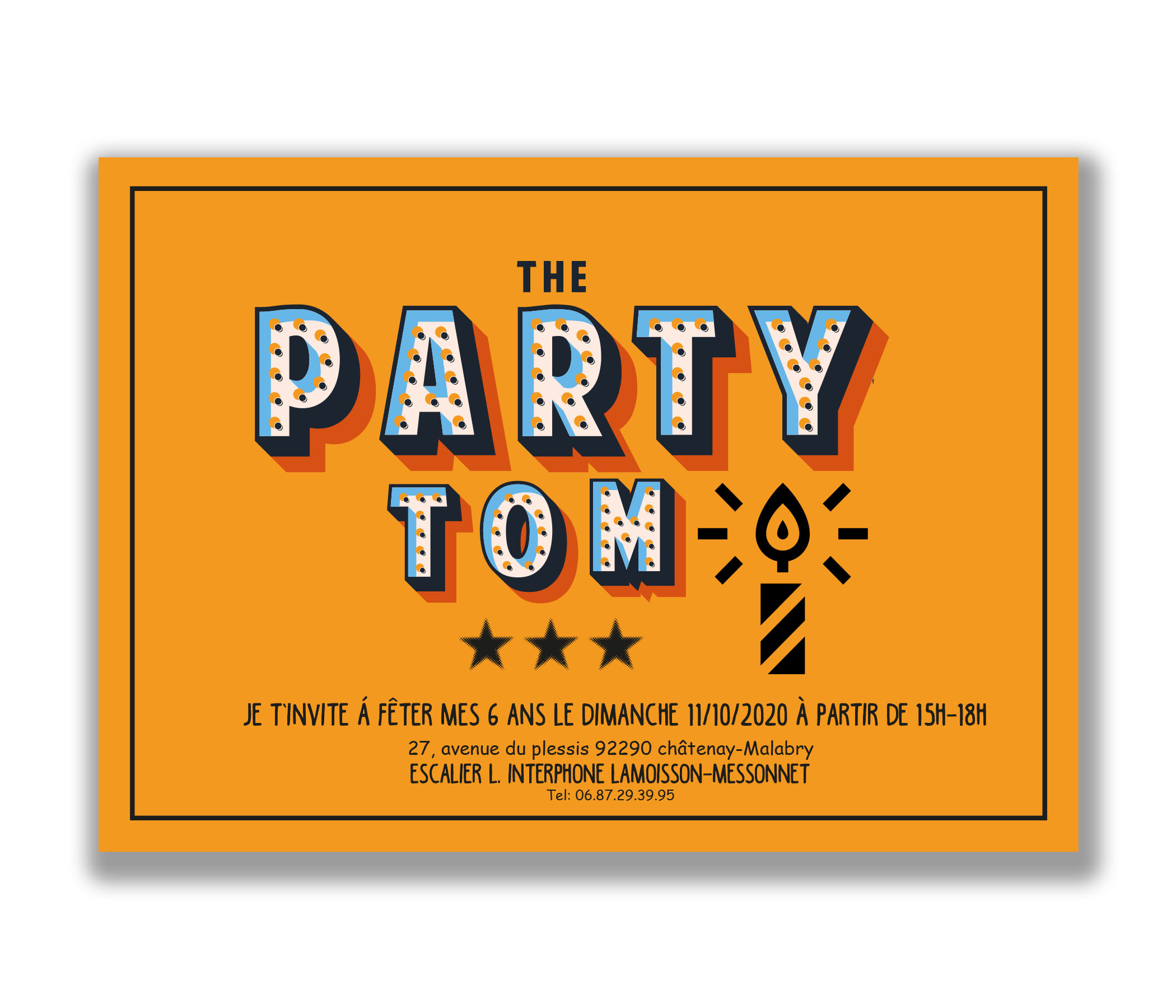 carte d'invitation Tom