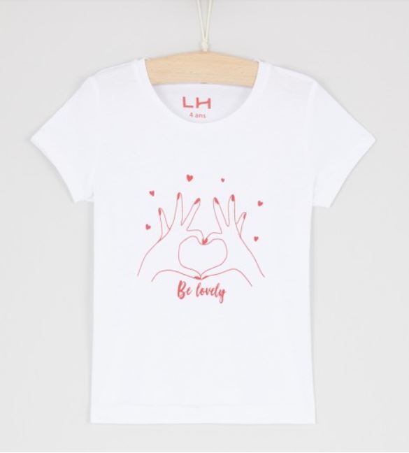 T-shirt LH Be lovely fd blanc