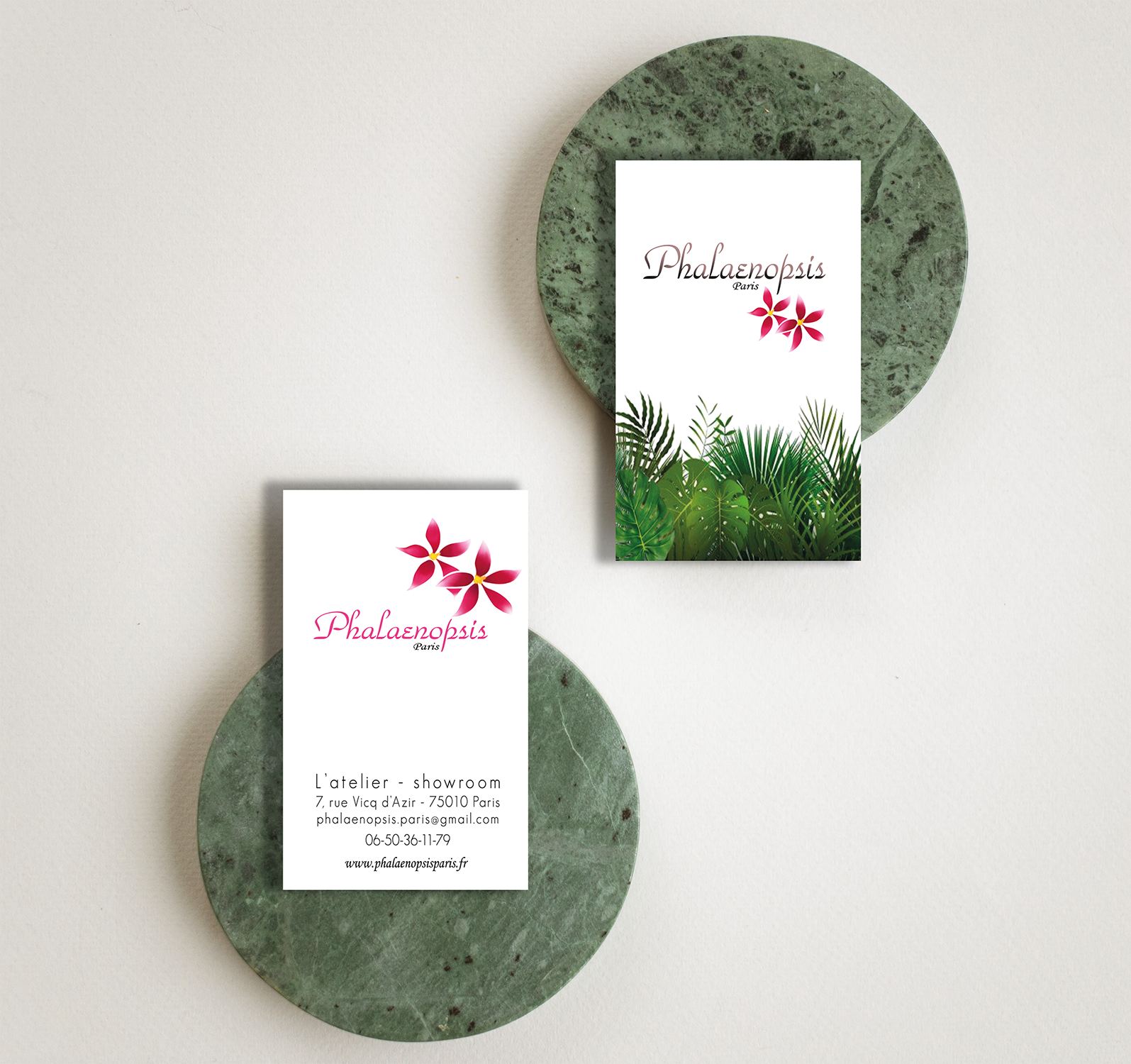 Mockup carte de visite Phalae carte de visite phalaenopsis