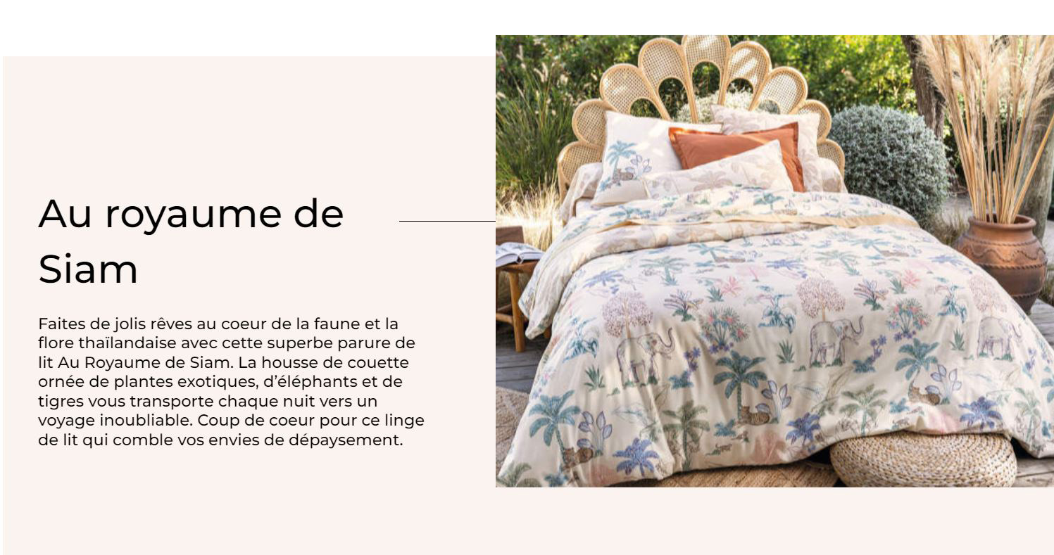 linge de lit au royaume de Siam imprimé Motif Autour de l'enfant